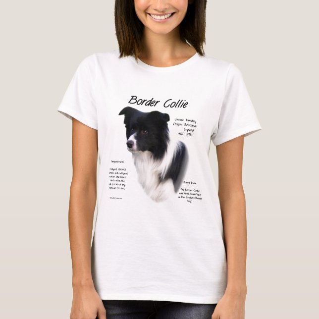 T-shirt Design de Histórico de Collie de Borda (Frente)