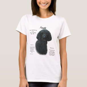 T-shirt Design de Histórico de Poodle (preto)