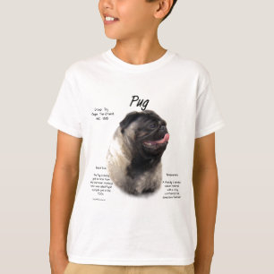 T-shirt Design de Histórico de Pug
