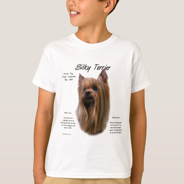T-shirt Design de Histórico de Terrier Silky (Frente)