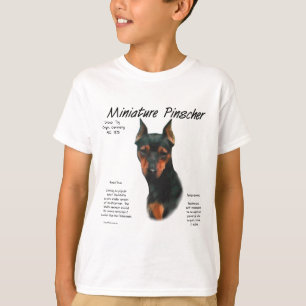 T-shirt Design de histórico do Pinscher Miniatura (preto/f