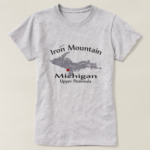 T-shirt Design de Mapa de Ferro Mountain Michigan