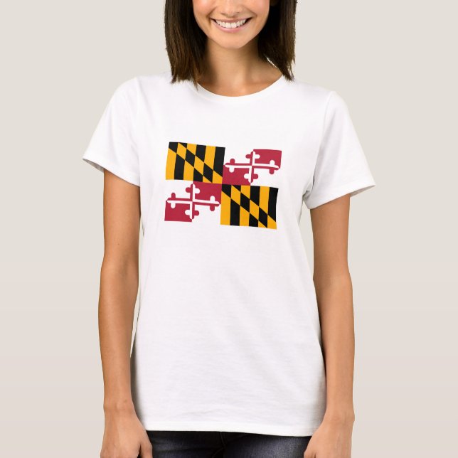 T-shirt Design de Sinalizador do Estado de Maryland (Frente)