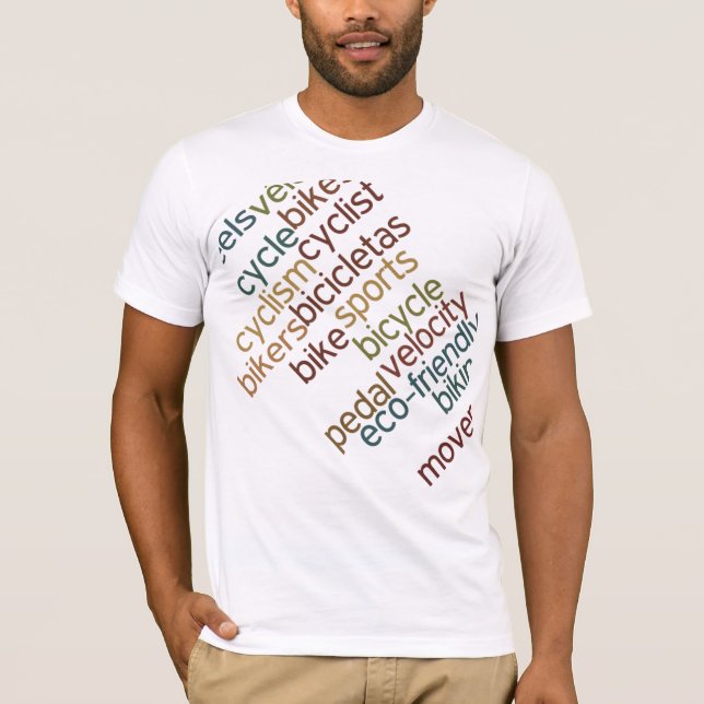 T-shirt Design de texto de bicicleta de bicicleta (Frente)