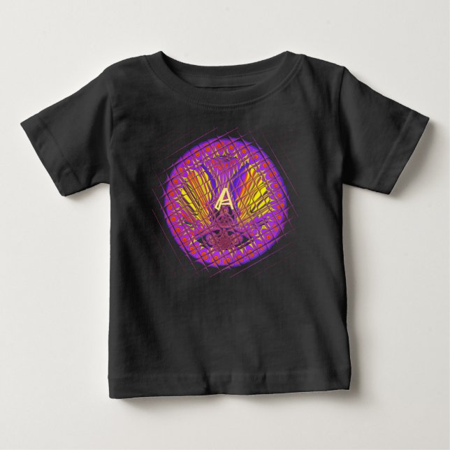 T-shirt Design de texto de logotipo colorido letra A (Frente)