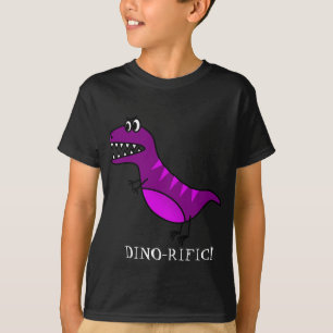 T-shirt Design de um dinossauro roxo, giro e giro