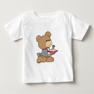 T-shirt design de urso de pelúcia portador de aliança ou p
