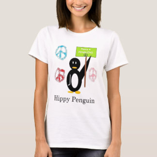 T-shirt Design do dobro do pinguim do hippy
