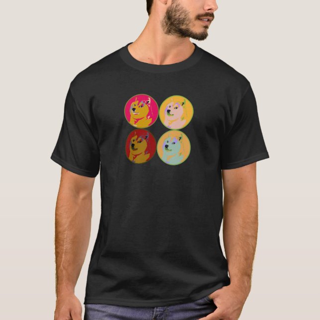 T-shirt Design do dogecoin do pop art (Frente)