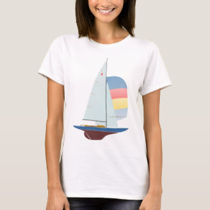 T-shirt Design do dragão um que compete o veleiro