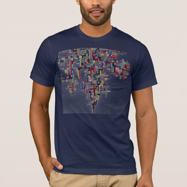 T-shirt Design do Fractal do abstrato do pop do pixel (Frente)