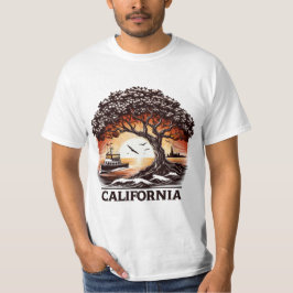 T-Shirt Design do pôr do sol com a Califórnia