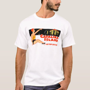 T-shirt design do vintage da ilha de Catalina dos anos 40