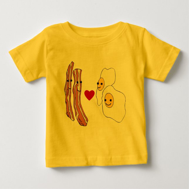 T-shirt Design engraçado do bacon dos ovos dos amores do (Frente)