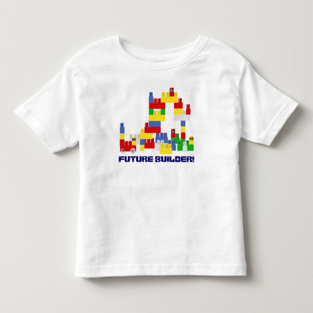 T-shirt Design FUTURO bonito do CONSTRUTOR com - blocos do (Frente)