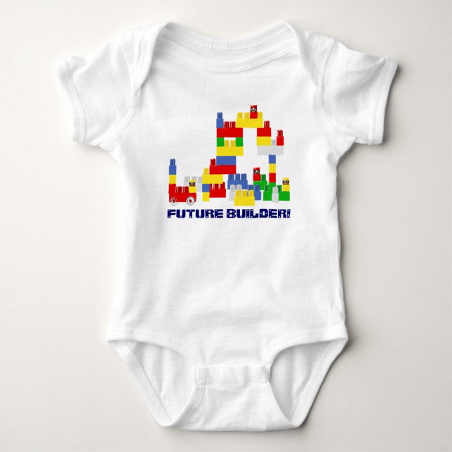 T-shirt Design FUTURO bonito do CONSTRUTOR com - blocos do (Frente)