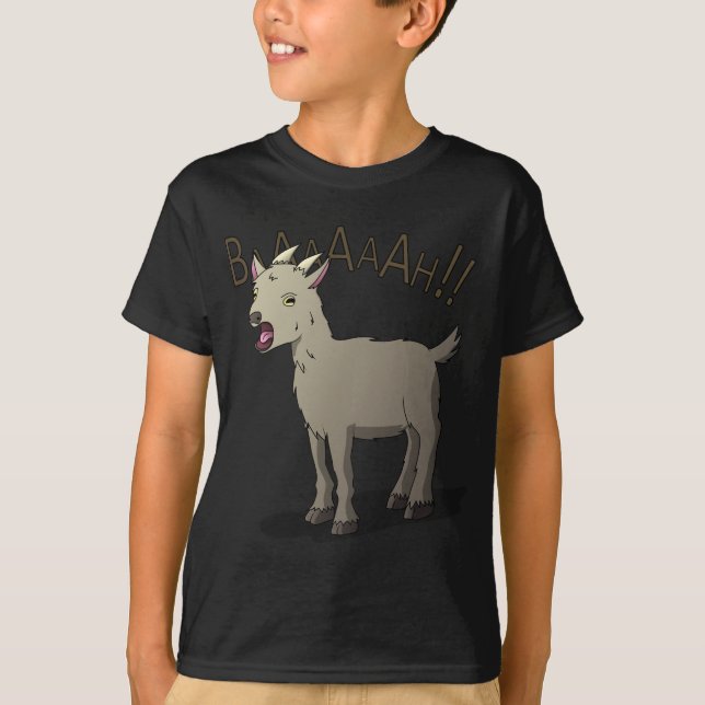 T-shirt Design gritando do macarronete do Doodle da cabra (Frente)