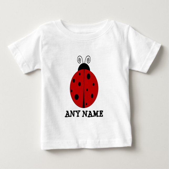 T-shirt DESIGN LADYBUG personalizado com QUALQUER NOME (Frente)