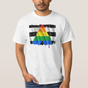 T-SHIRT DESIGN ONDULADO DA BANDEIRA RETA DO ALIADO