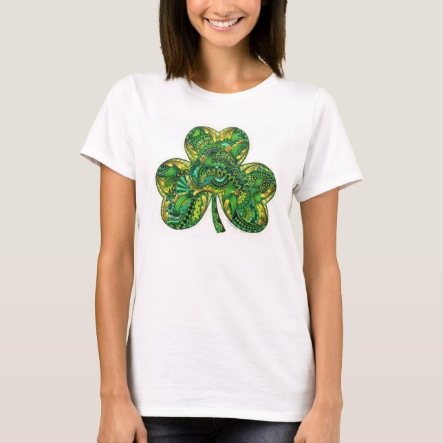 T-shirt Design original do trevo psicadélico (Frente)