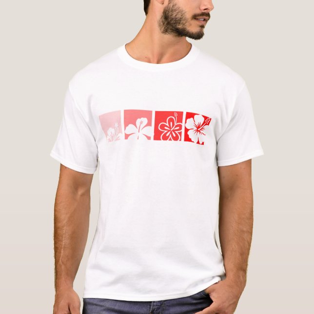 T-shirt Design pastel do hibiscus vermelho (Frente)