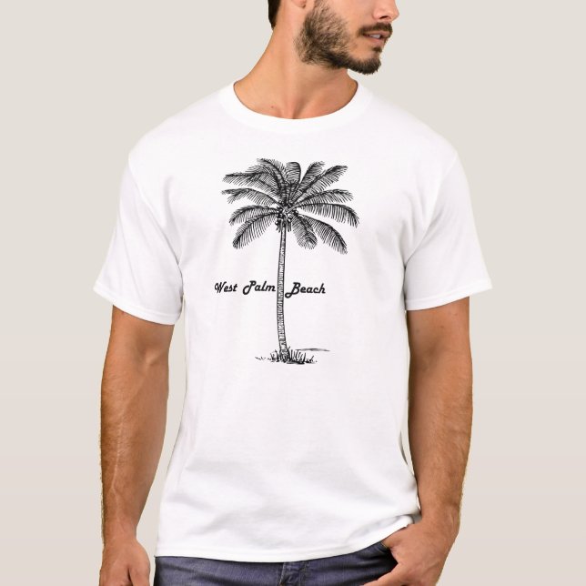 T-shirt Design preto e branco de West Palm Beach & de (Frente)