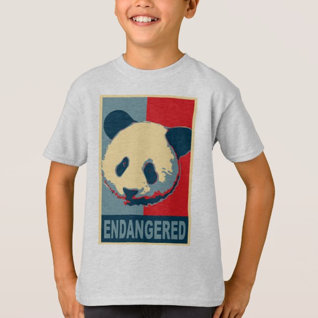 T-shirt Design psto em perigo do pop art da panda (Frente)