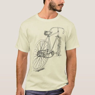 T-shirt Design retro do desenho da bicicleta no preto