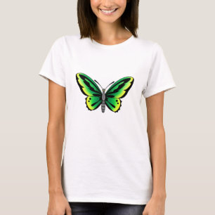 T-shirt design verde do tatuagem da borboleta