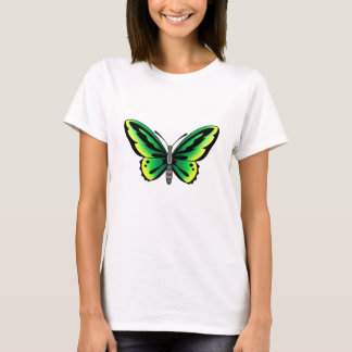 T-shirt design verde do tatuagem da borboleta