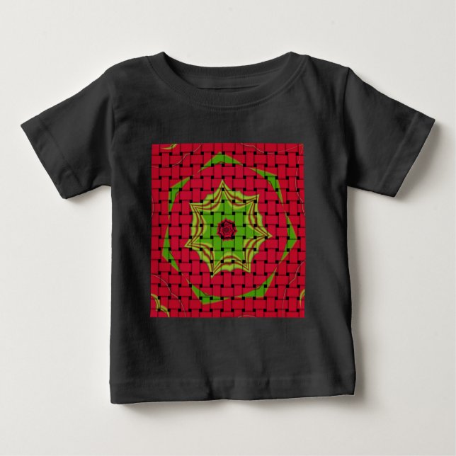 T-shirt Design verde-limão-vermelho-tecido-africano (Frente)