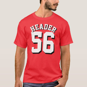 T-shirt Design vermelho & branco do jérsei dos esportes