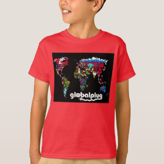 T-shirt design vermelho do T dos miúdos do globalplug pela