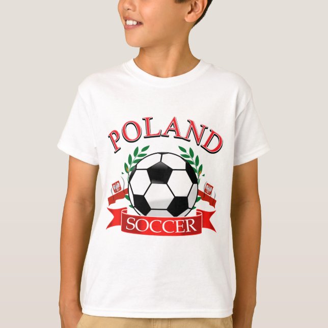 T-shirt designs de bola de futebol Polônia (Frente)