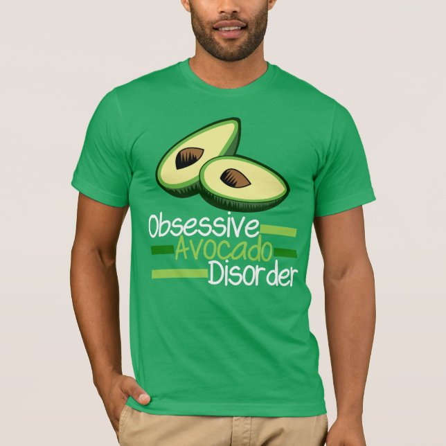 T-shirt Desordem obsessiva verde legal do abacate (Frente)