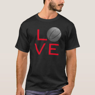 T-Shirt desportiva de basquete Black Red Love