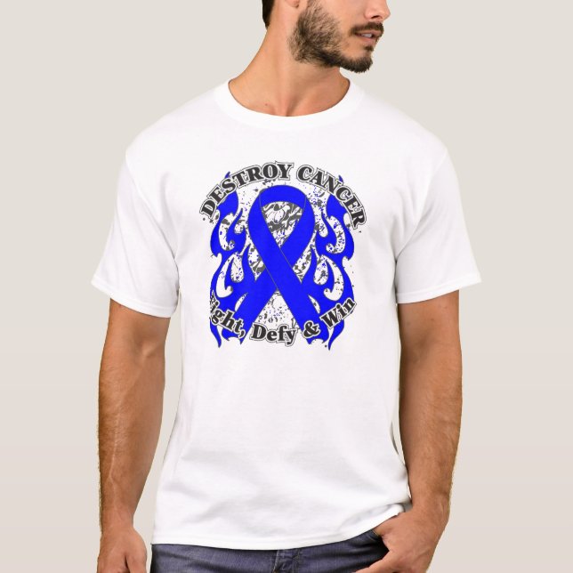 T-shirt Destrua o cancro do cólon (Frente)