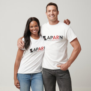 T-shirt destruído logotipo de APARN, branco do