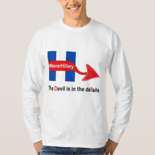 T-shirt Detalhes do Diabo da Hillary Nunca