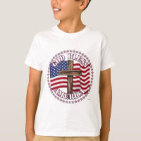 Deus Abençoe a América e Cruz com Bandeira dos EUA