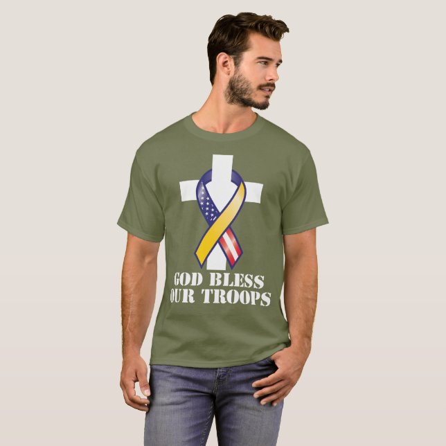 T-shirt Deus abençoe nossas tropas (Frente Completa)