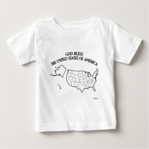 T-shirt DEUS ABENÇOE OS ESTADOS UNIDOS DA AMÉRICA contorno