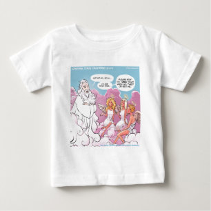 T-shirt Deus do Céu (OMG) Anjos Texto Engraçado