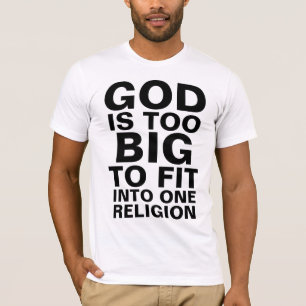 T-SHIRT DEUS É MUITO GRANDE PARA AJUSTADO EM UMA RELIGIÃ