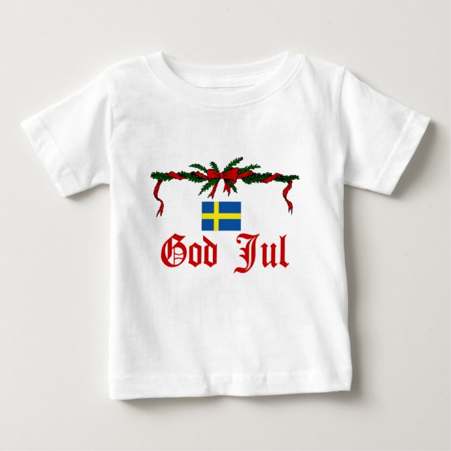 T-shirt Deus Sueco Jul (Feliz Natal) (Frente)