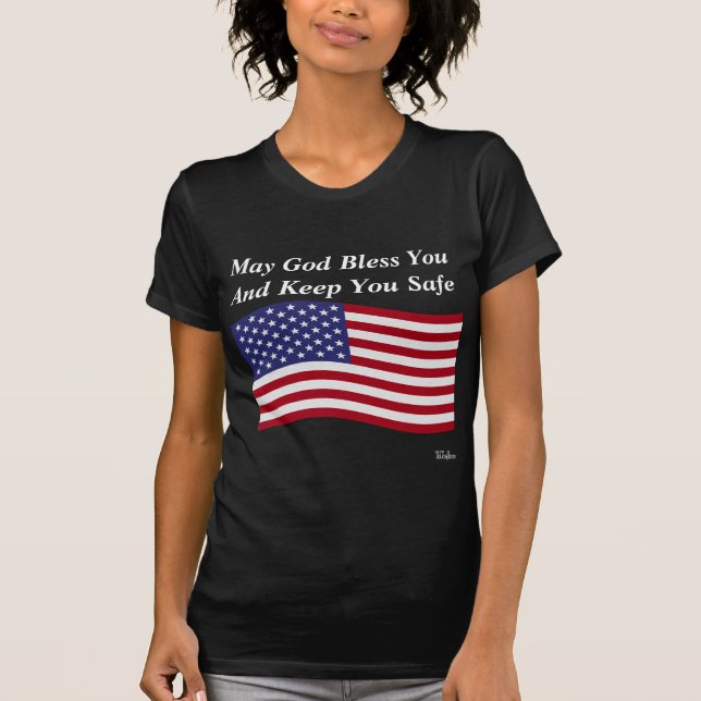 T-shirt Deus te abençoe e te mantenha seguro (Frente)