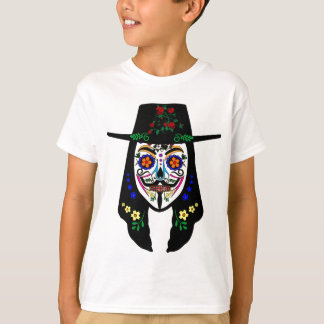 T-shirt Dia ANÔNIMO do crânio de Açúcar Máscara de 6 Anões