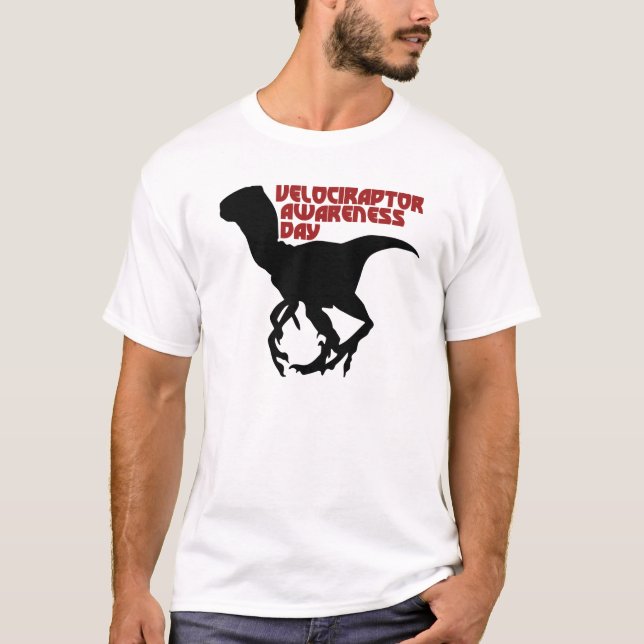 T-shirt Dia da Consciência do Velociraptor (Frente)