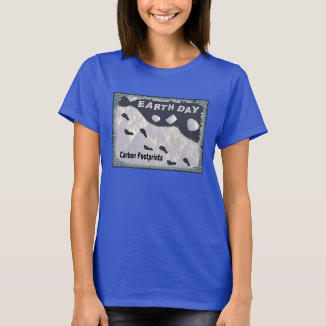 T-shirt Dia da Terra - Pegadas de Carbono (Frente)