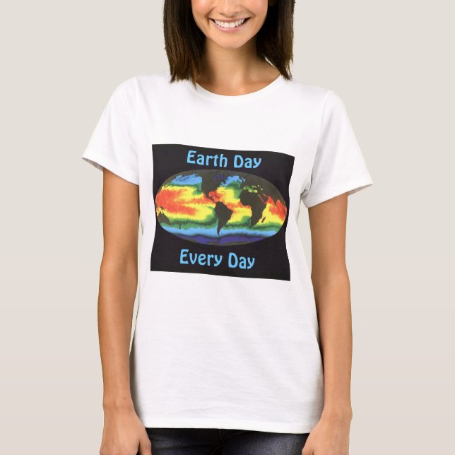 T-shirt Dia da Terra - Temperatura global da superfície do (Frente)